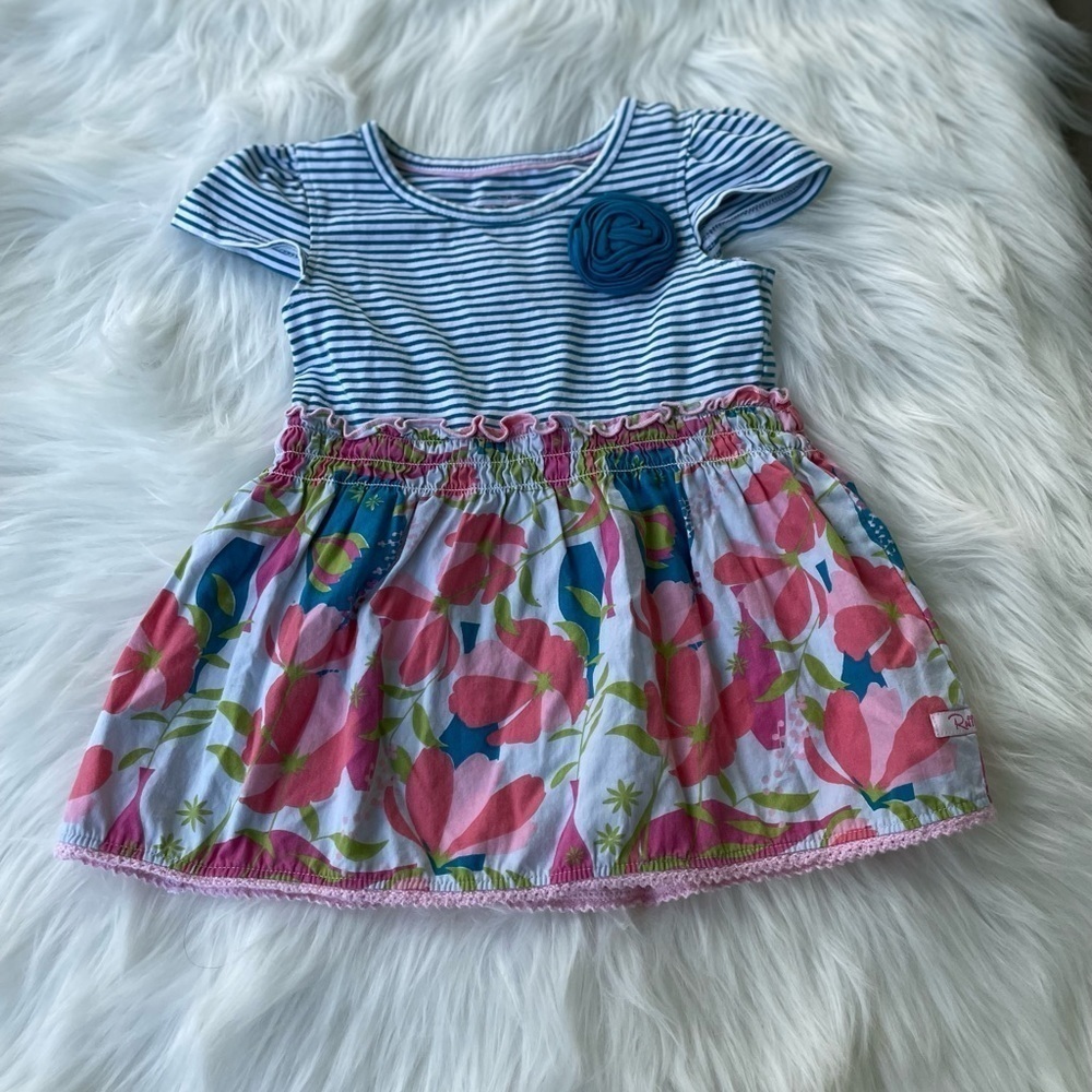 Ruffle Butts girls tunic size 3T - floral and striped